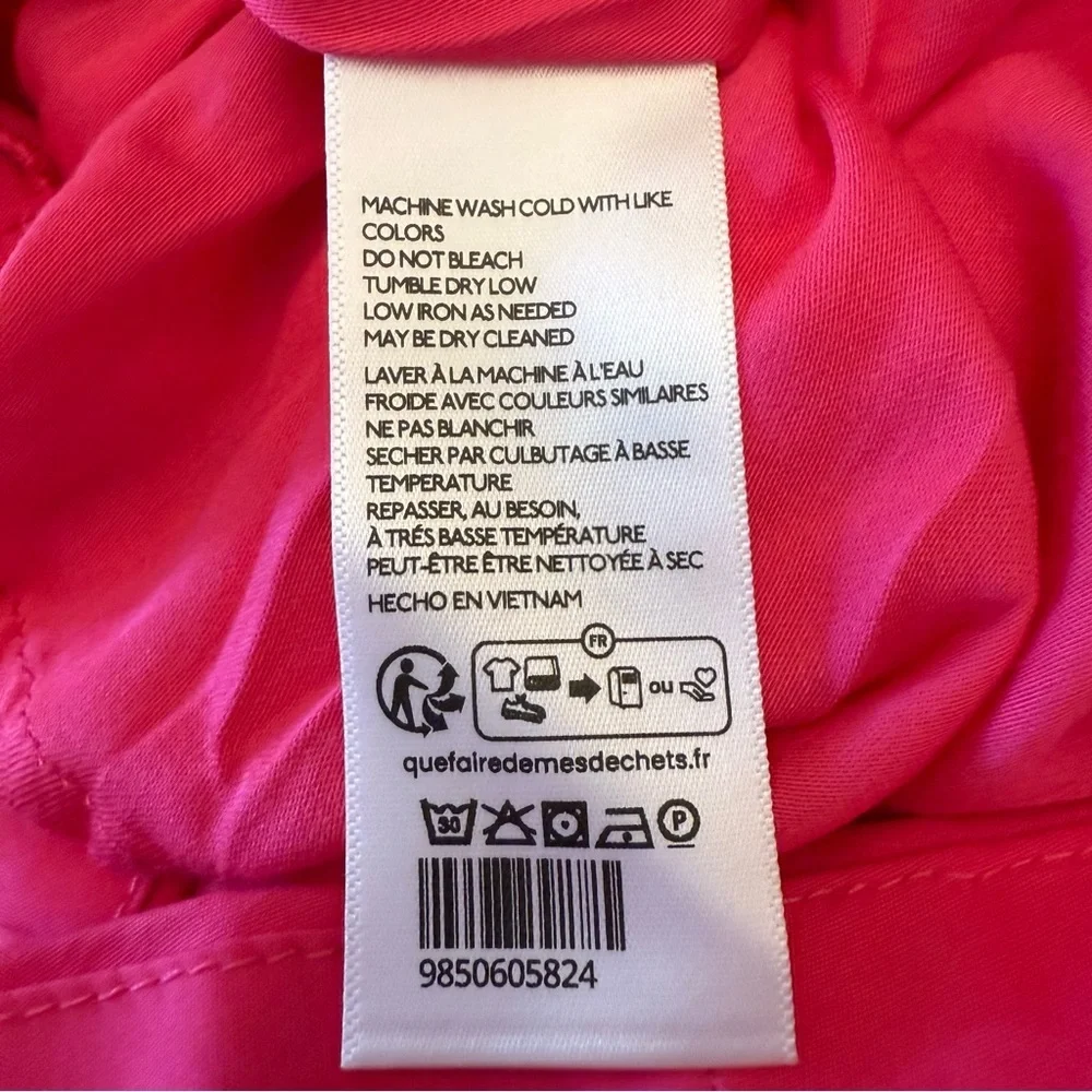 Anthropologie Pink Fit & Flare Mini Dress Size L Ruched Strap Back Zip NWT - Picture 4 of 11